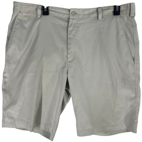 Nike Golf Shorts Men 36 Beige Dri Fit Outdoor Athleisure Dri Fit HOLES STAINS - Picture 1 of 10